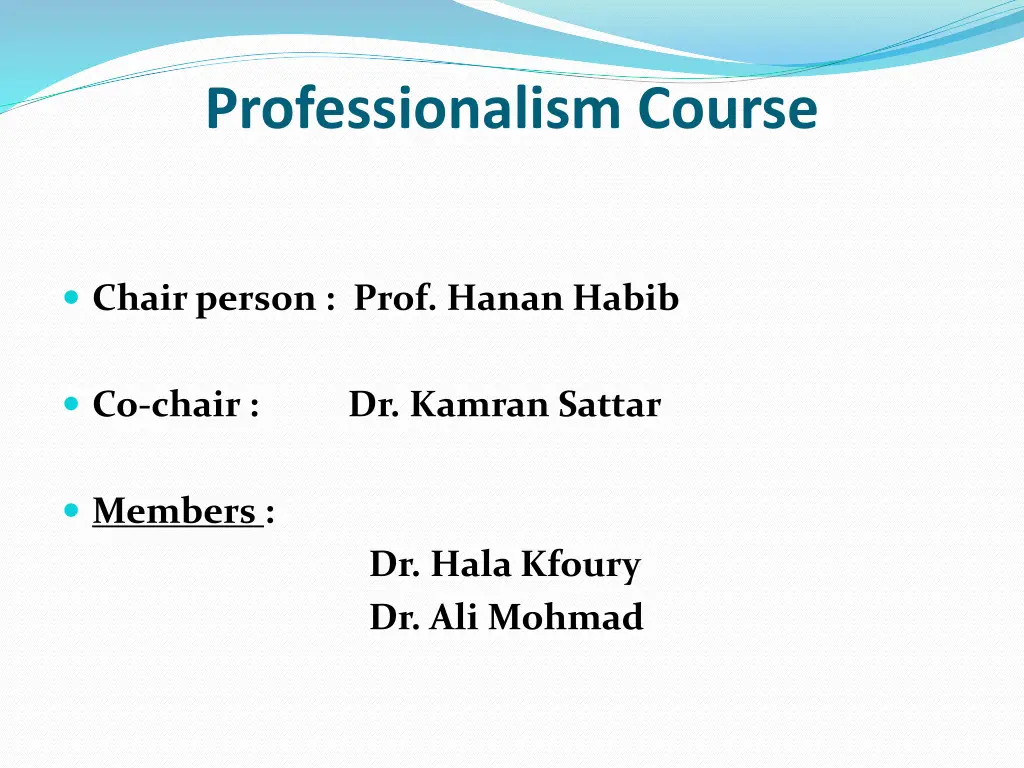 professionalism course