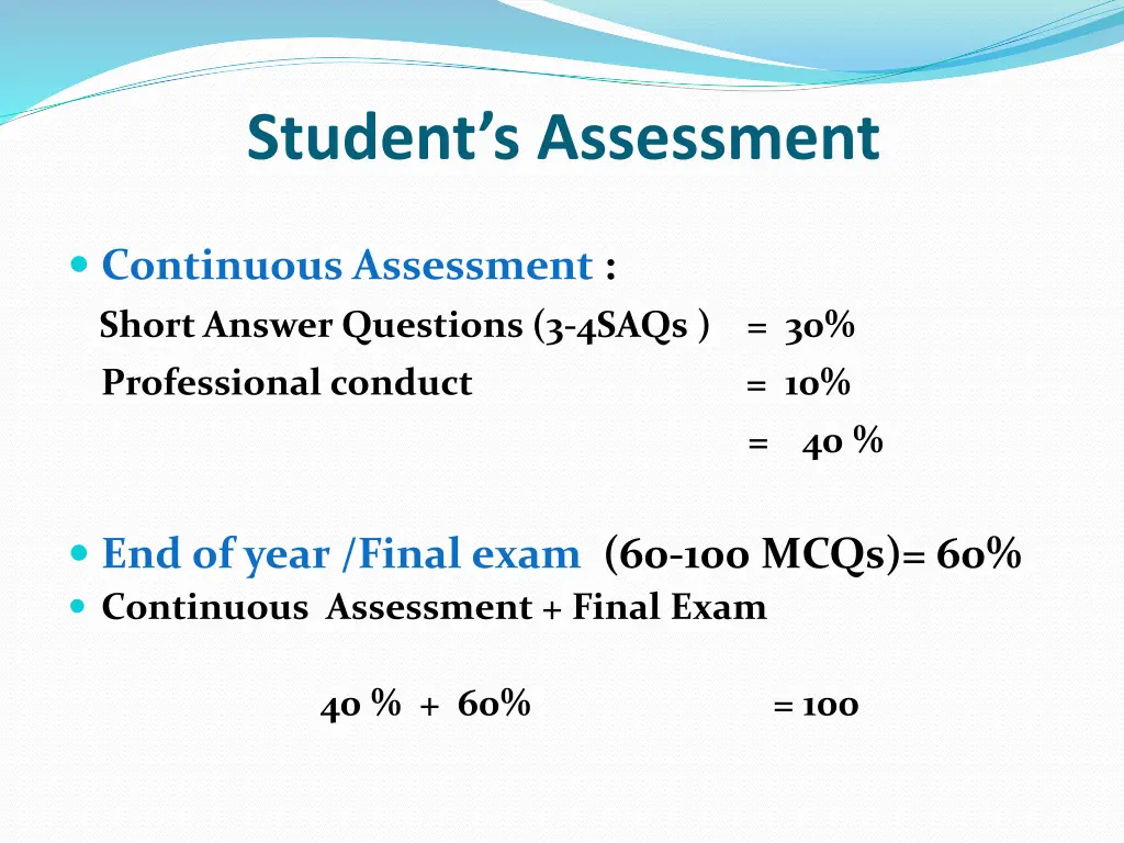 student s assessment