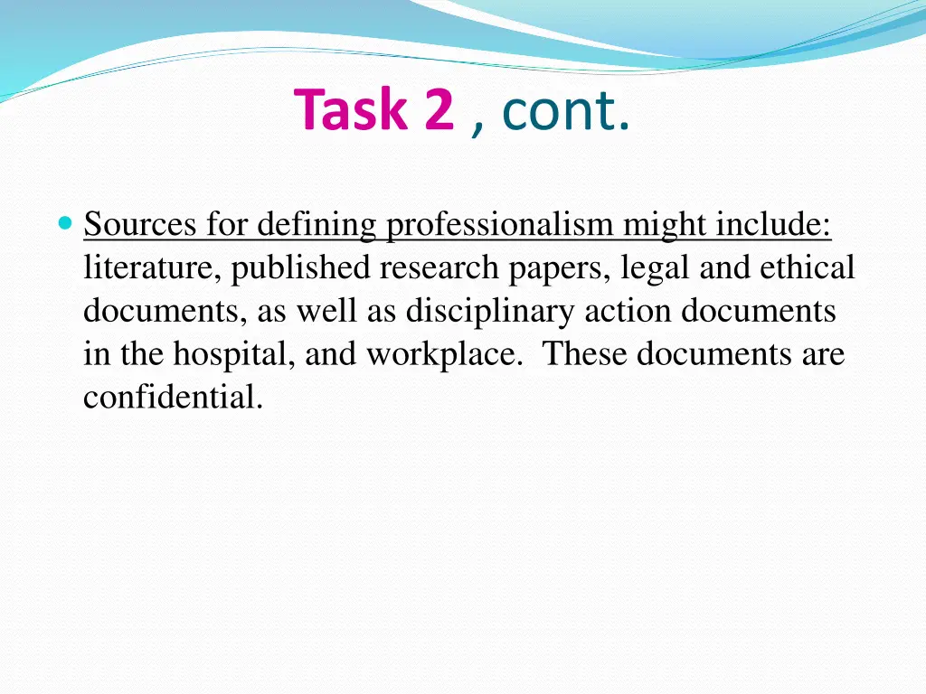 task 2 cont