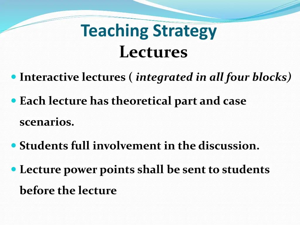 teaching strategy lectures