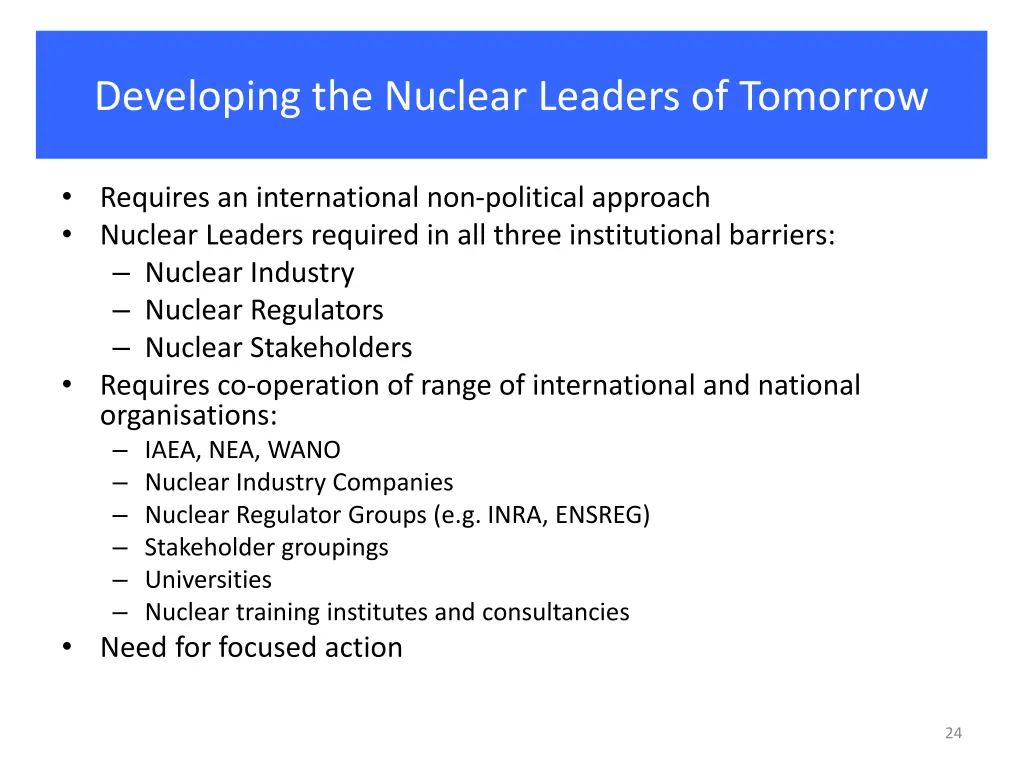 developing the nuclear leaders of tomorrow