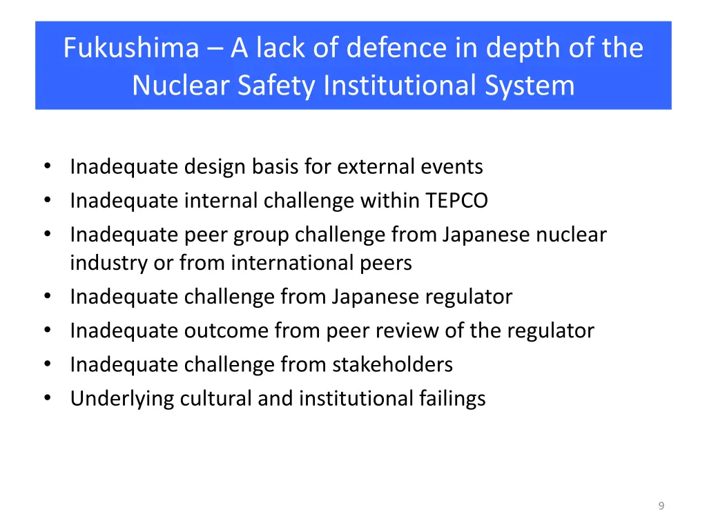 fukushima a lack of defence in depth