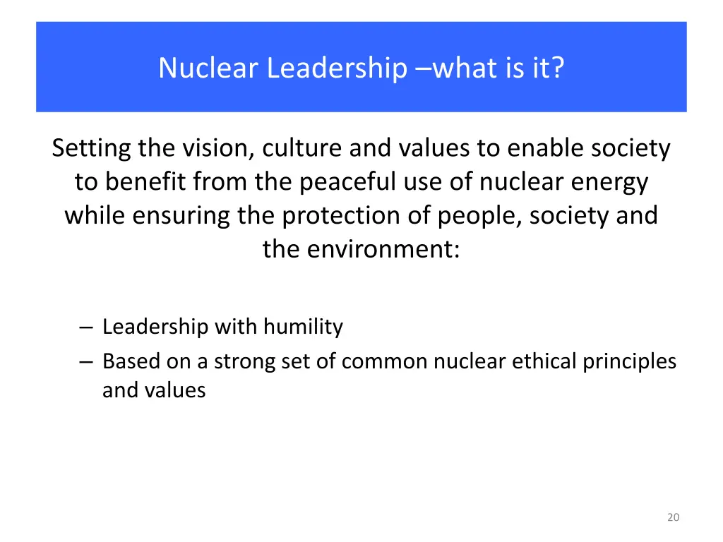 nuclear leadership what is it