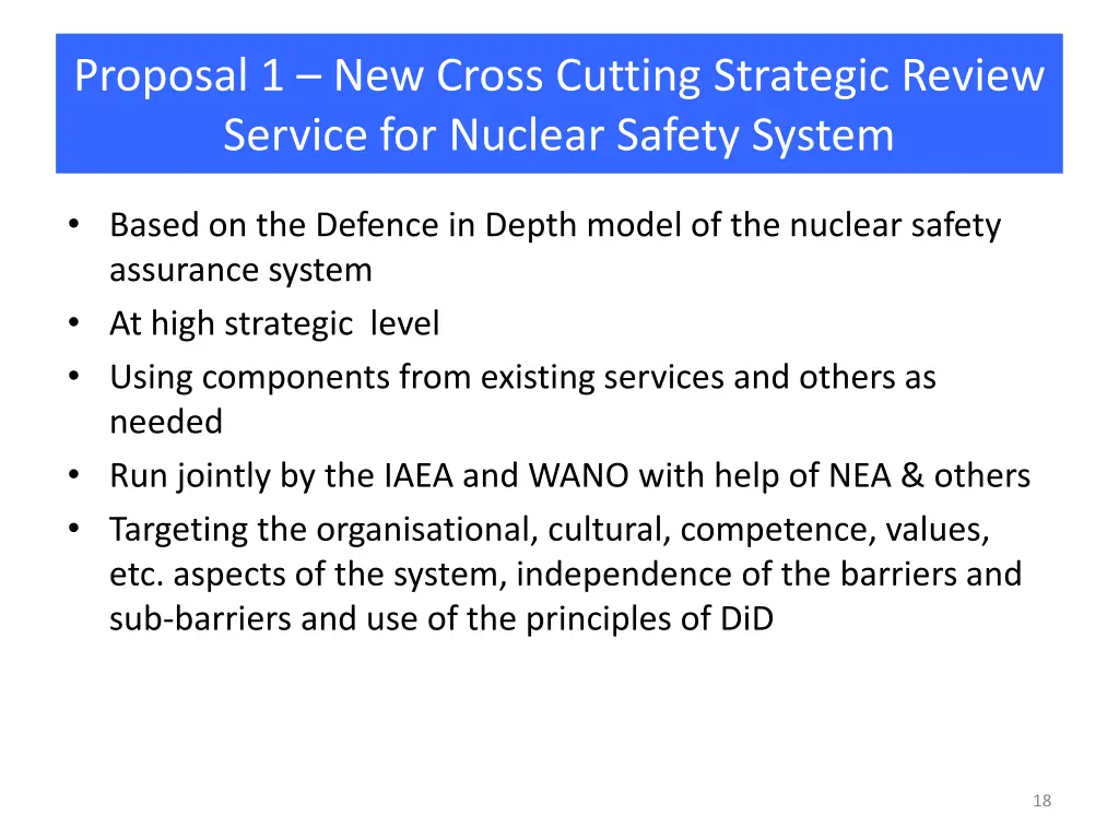 proposal 1 new cross cutting strategic review