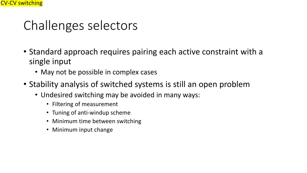 cv cv switching 4