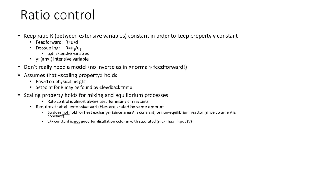 ratio control