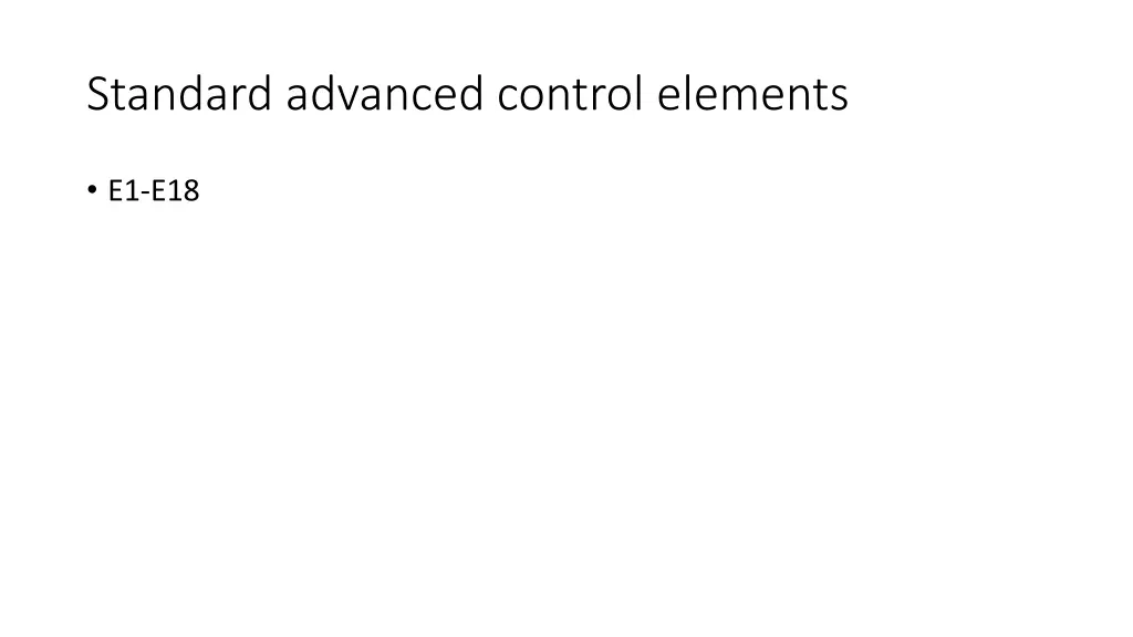 standard advanced control elements 1