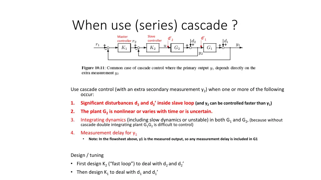 when use series cascade slave controller