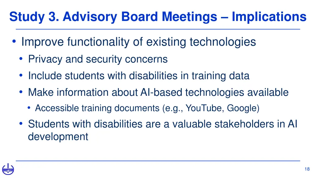 study 3 advisory board meetings implications