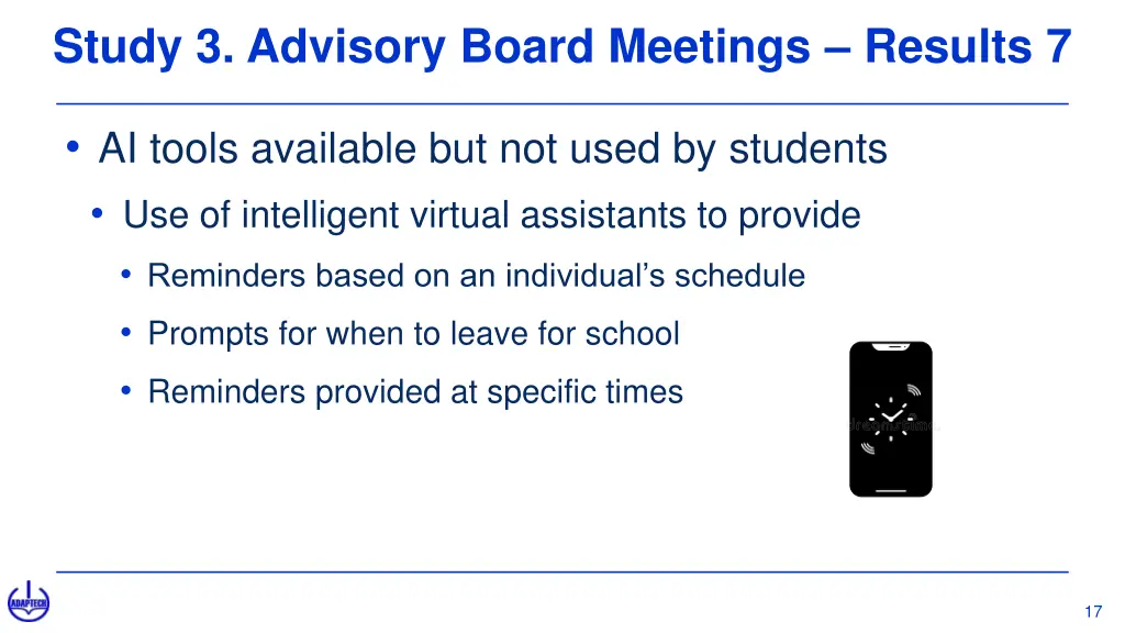 study 3 advisory board meetings results 7