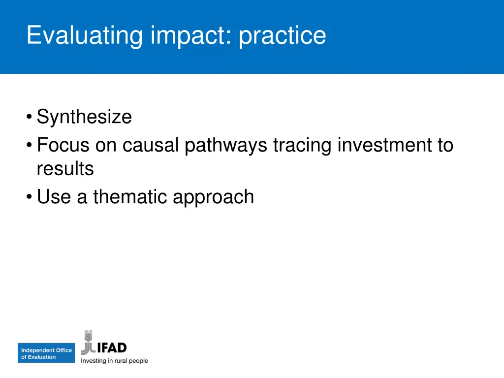 evaluating impact practice