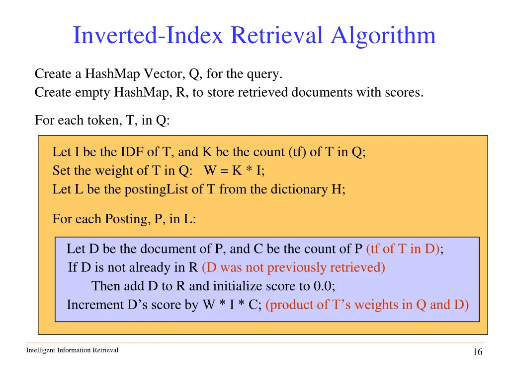 inverted index retrieval algorithm
