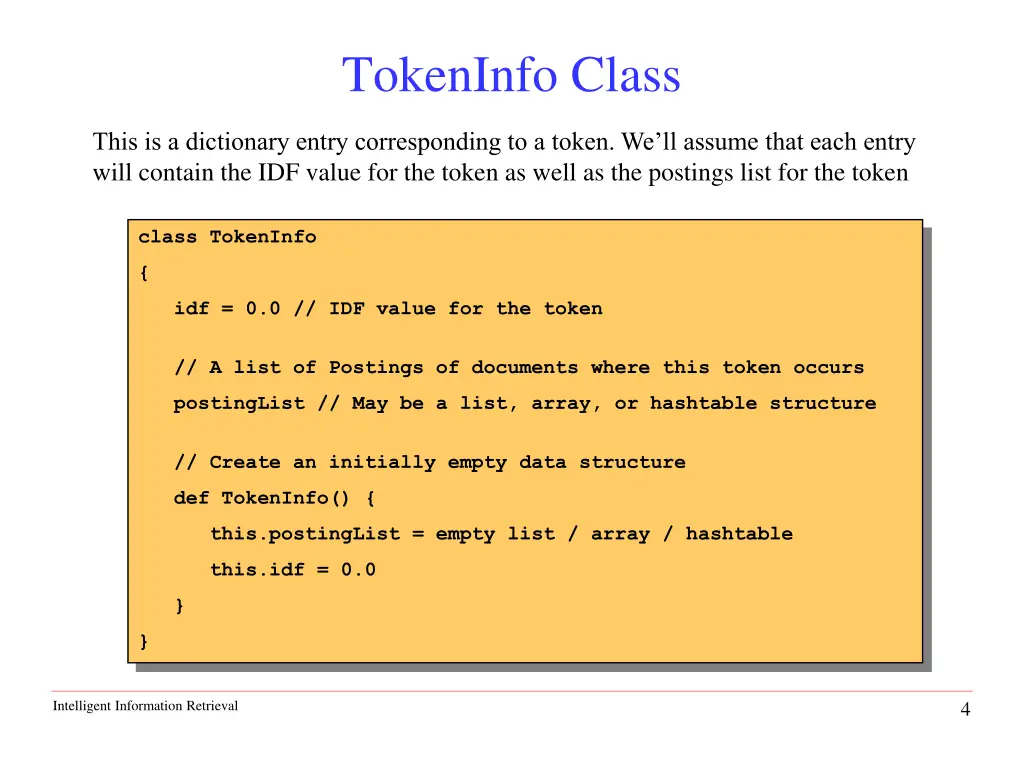 tokeninfo class