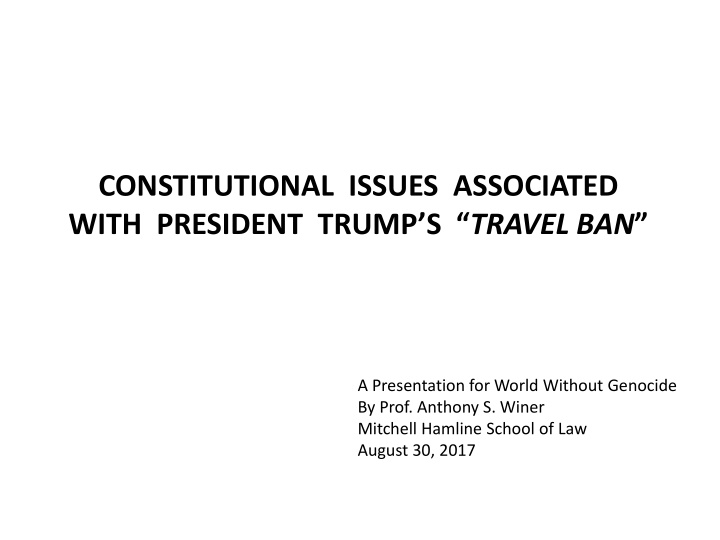 constitutional issues associated with president