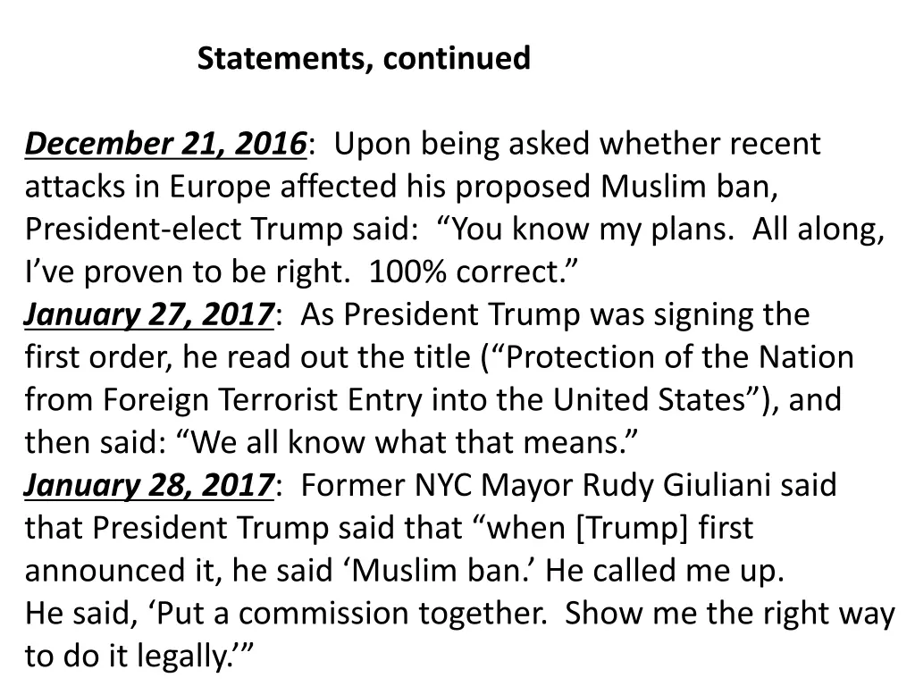 statements continued