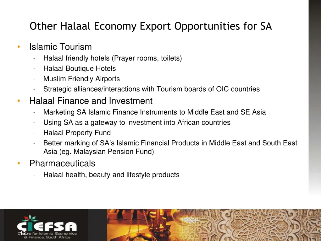other halaal economy export opportunities for sa