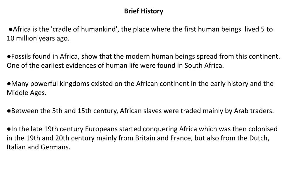 brief history