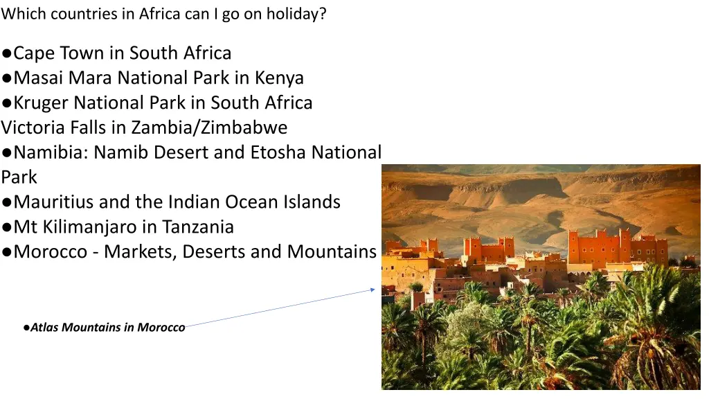 which countries in africa can i go on holiday
