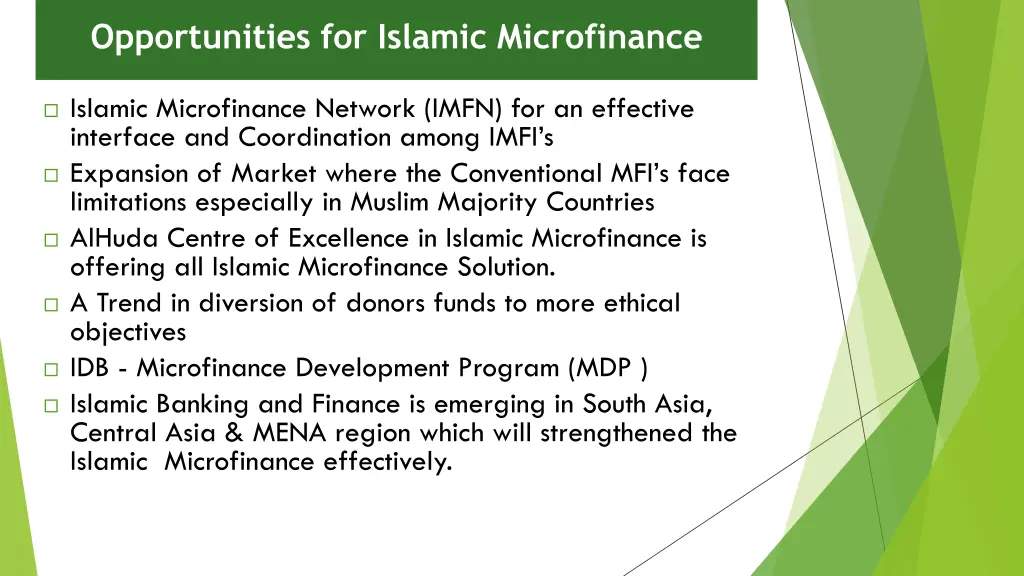 opportunities for islamic microfinance