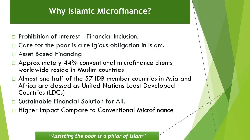 why islamic microfinance