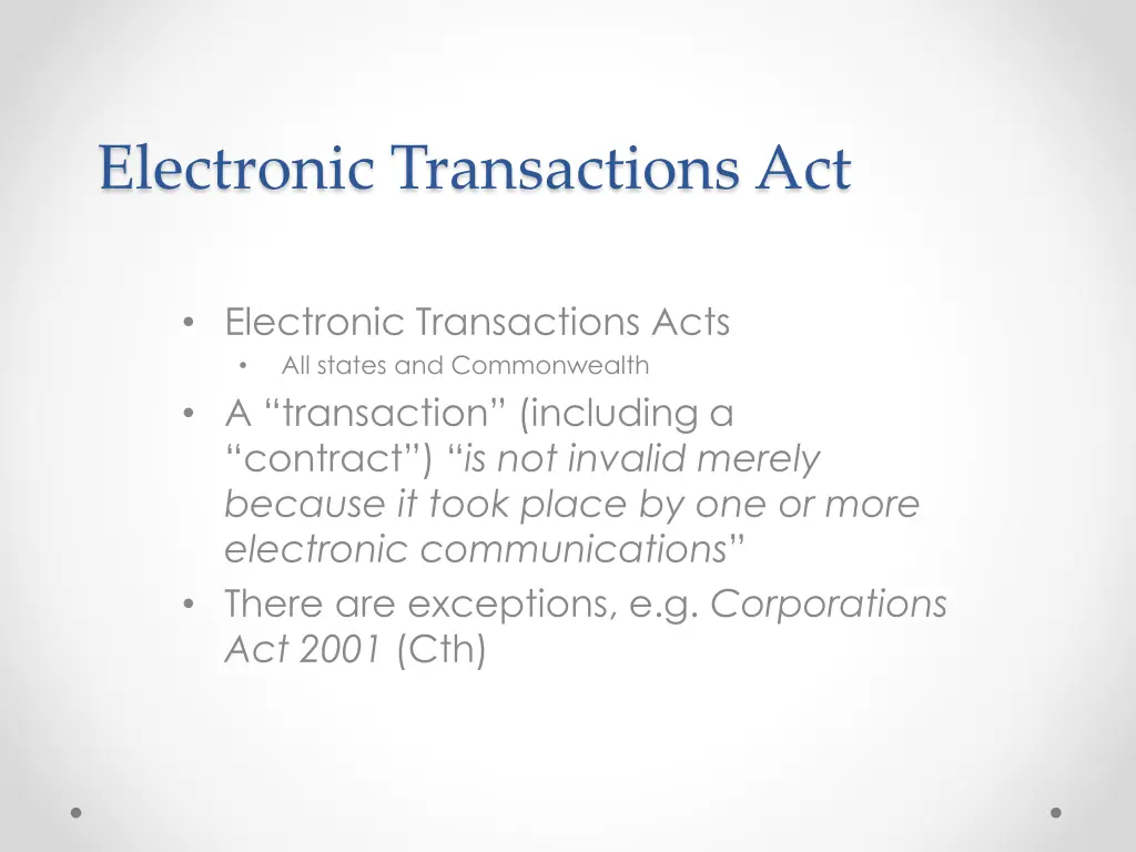 electronic transactions act