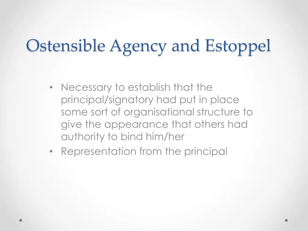ostensible agency and estoppel