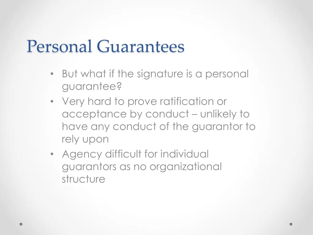 personal guarantees