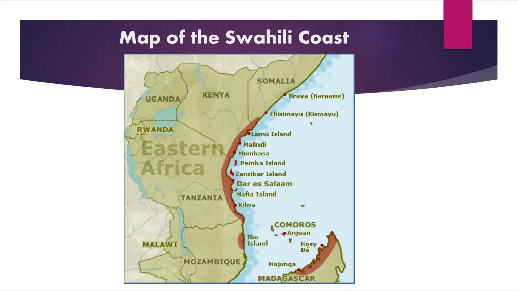 map of the swahili coast