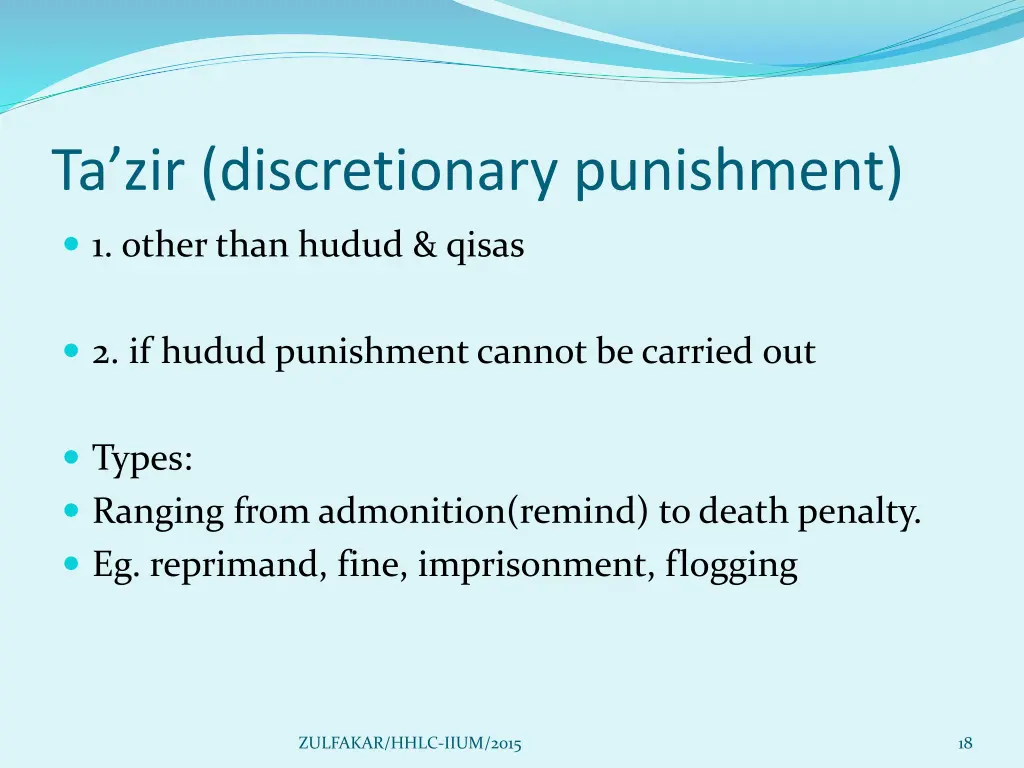 ta zir discretionary punishment