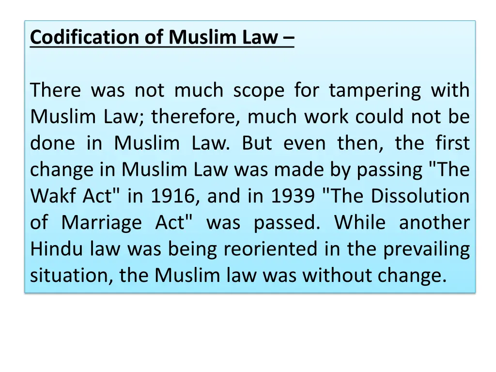 codification of muslim law