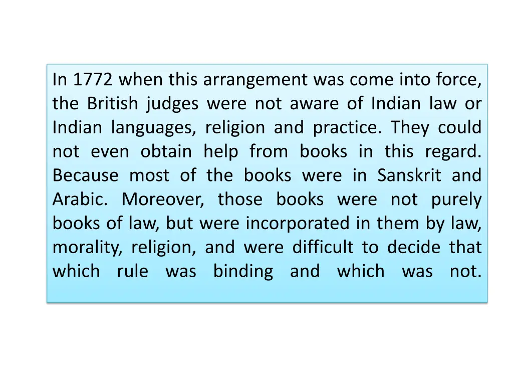 in 1772 when this arrangement was come into force