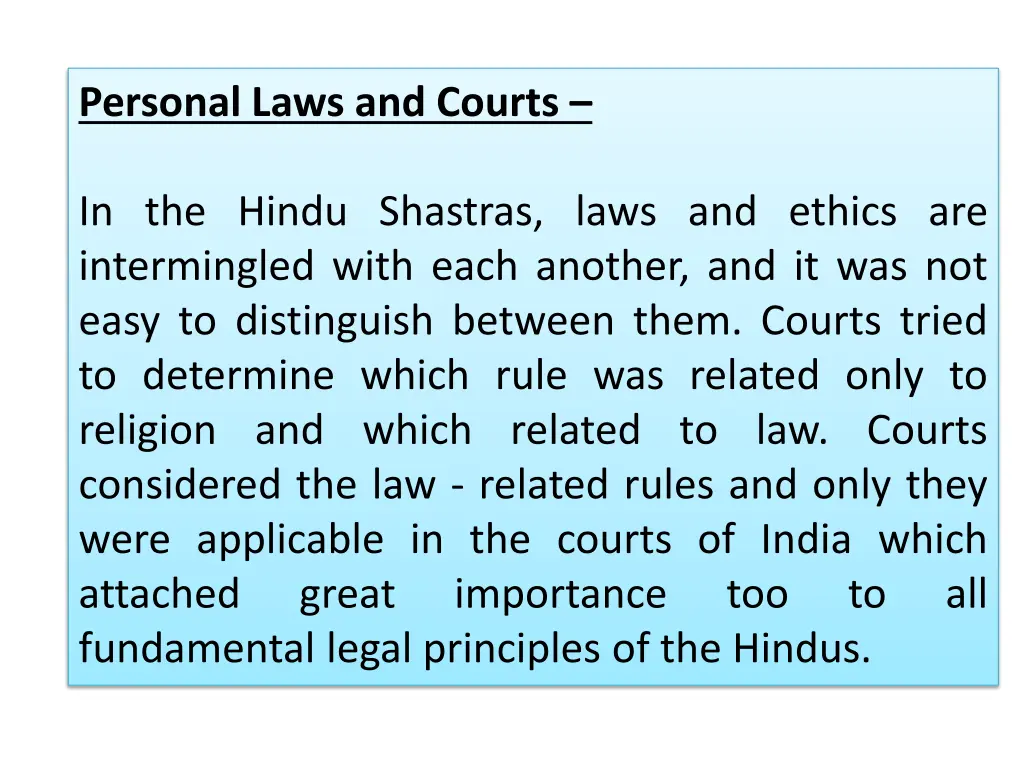 personal laws and courts