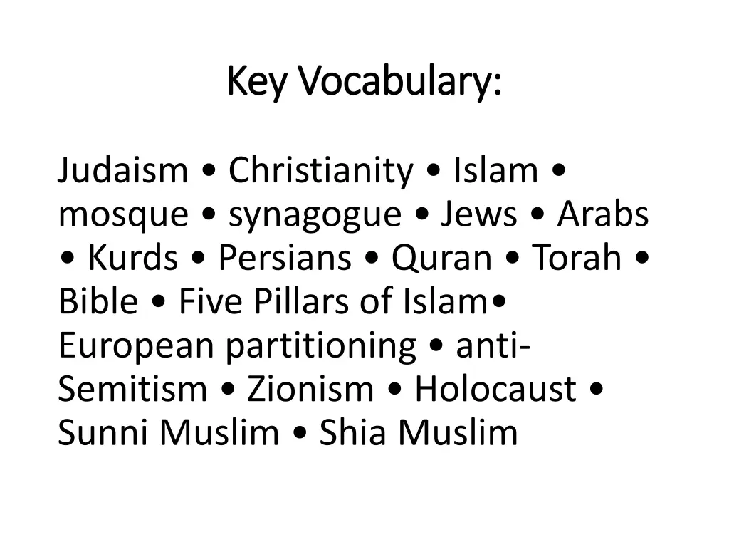 key vocabulary key vocabulary