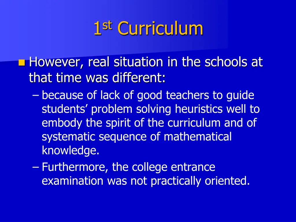 1 st curriculum 1
