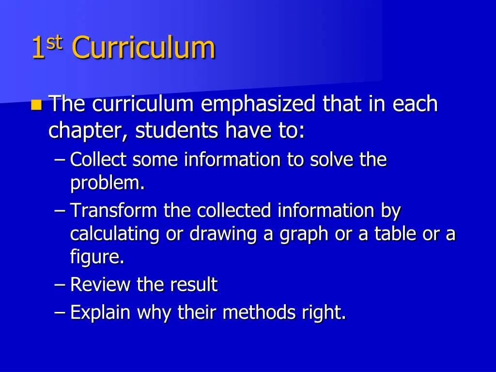 1 st curriculum