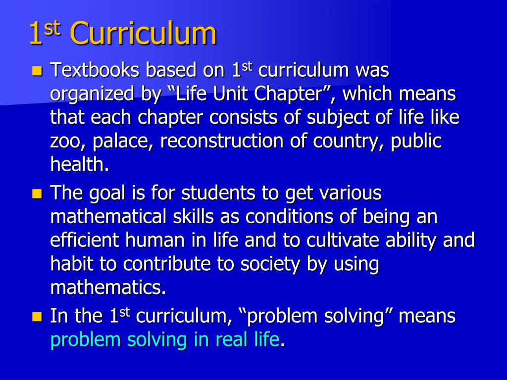 1 st curriculum textbooks based