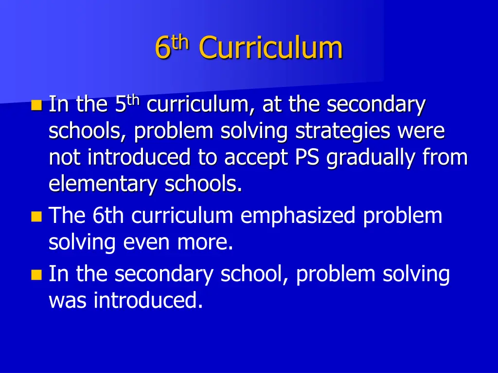 6 th curriculum