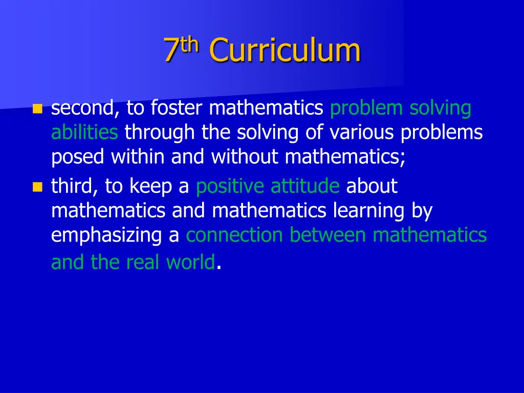 7 th curriculum 1