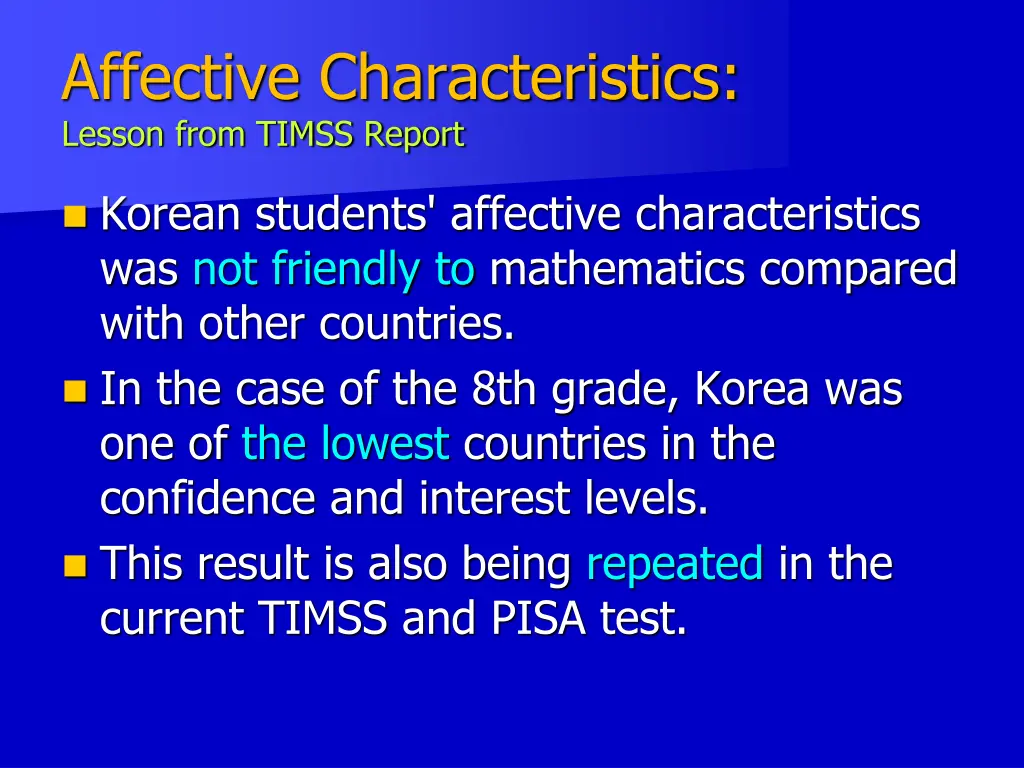 affective characteristics lesson from timss report