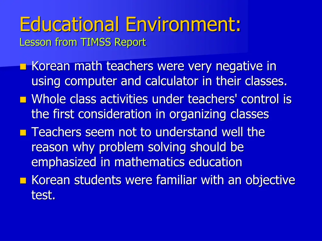 educational environment lesson from timss report