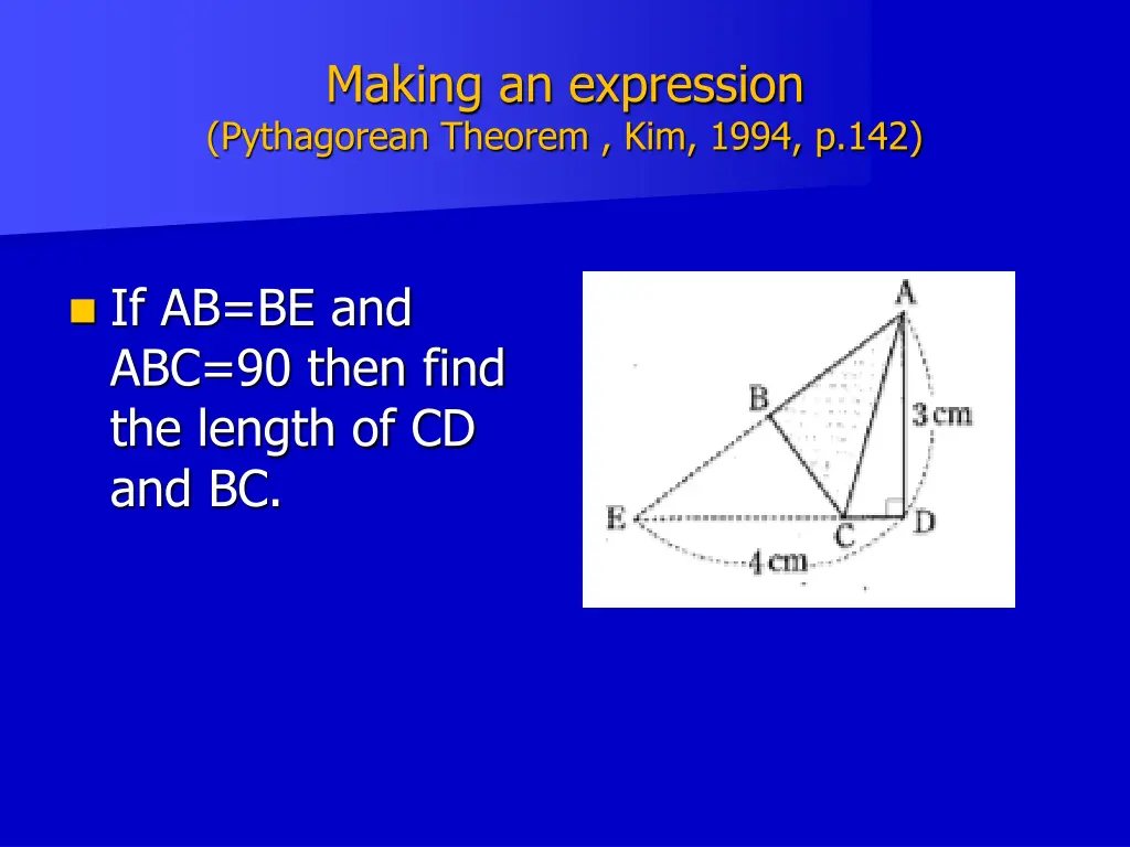 making an expression pythagorean theorem kim 1994