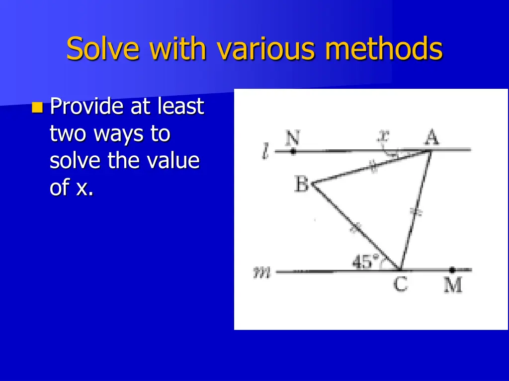 solve with various methods