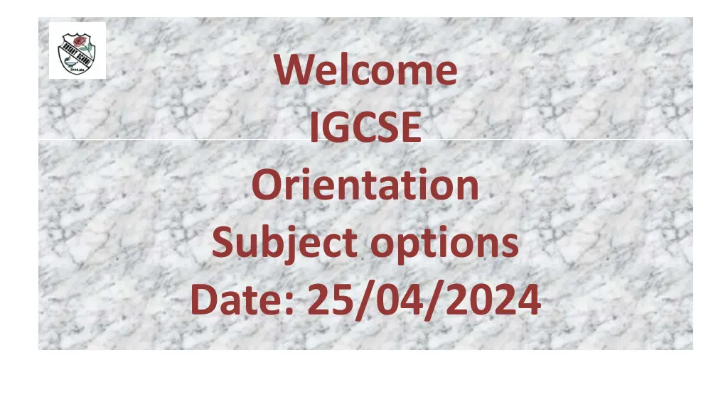 welcome igcse orientation subject options date