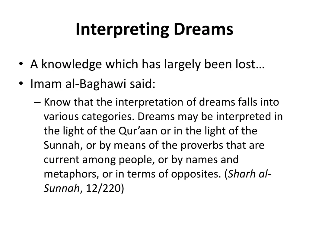 interpreting dreams