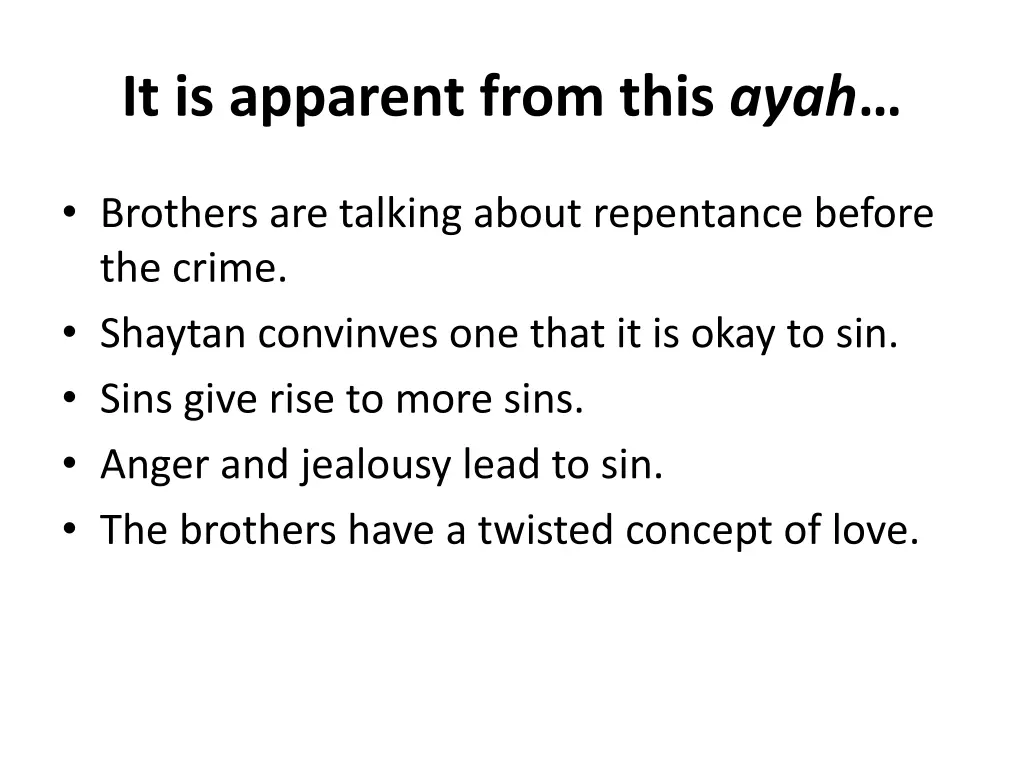 it is apparent from this ayah