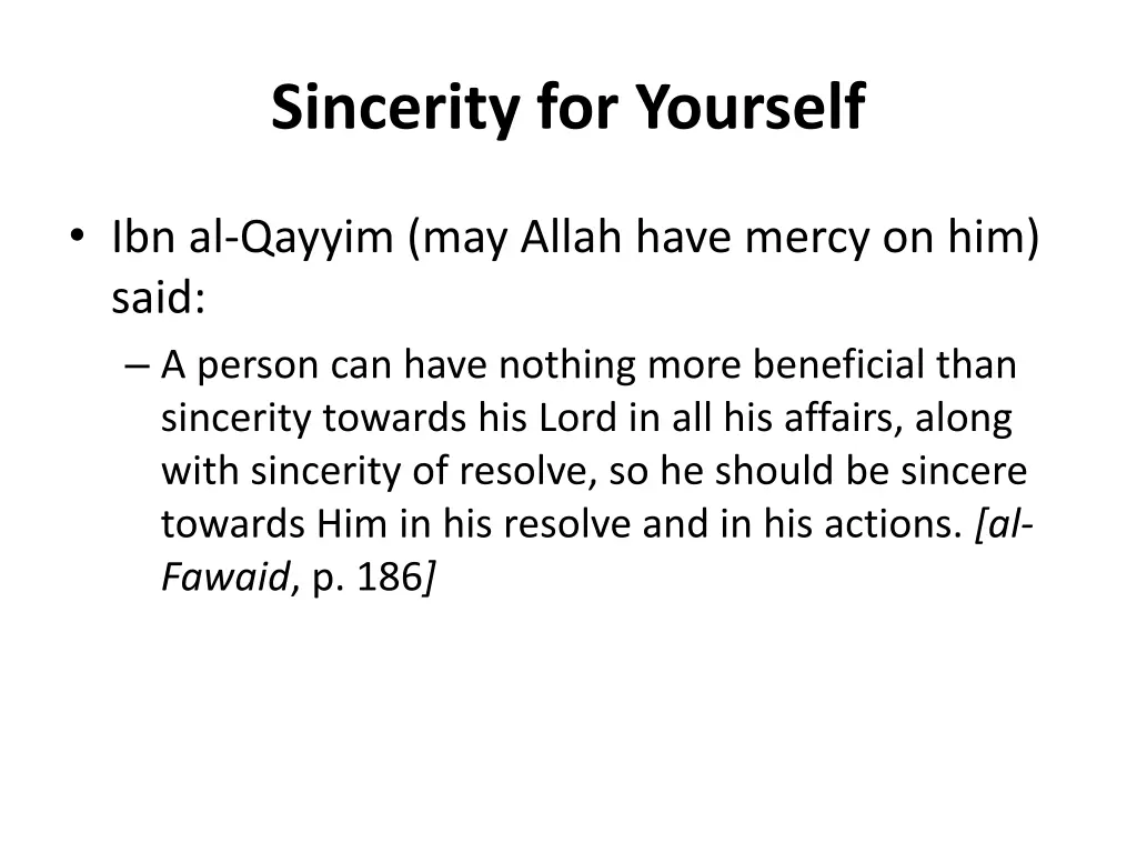 sincerity for yourself