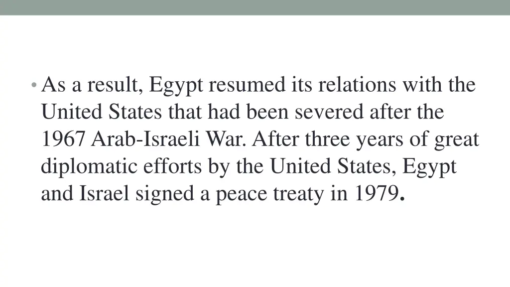 as a result egypt resumed its relations with