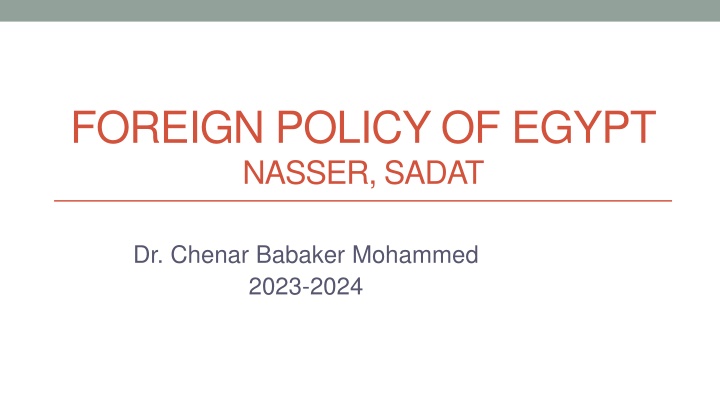 foreign policy of egypt nasser sadat