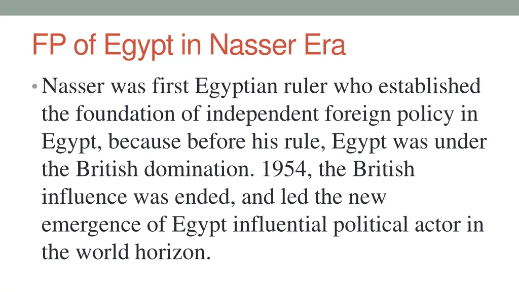fp of egypt in nasser era