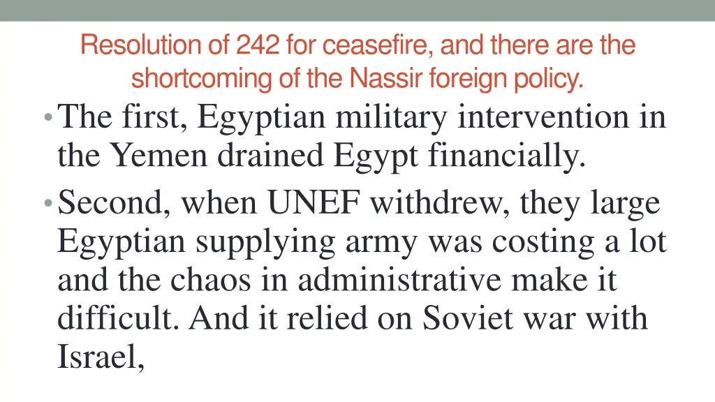 resolution of 242 for ceasefire and there